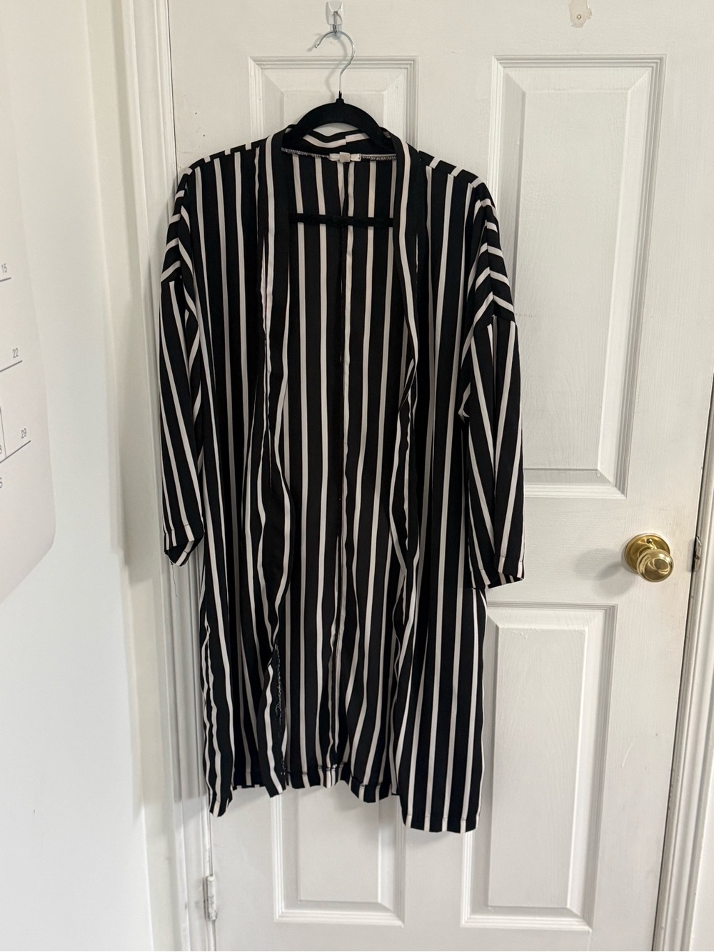 Ardene Black & White Vertical Stripe Swim Coverup